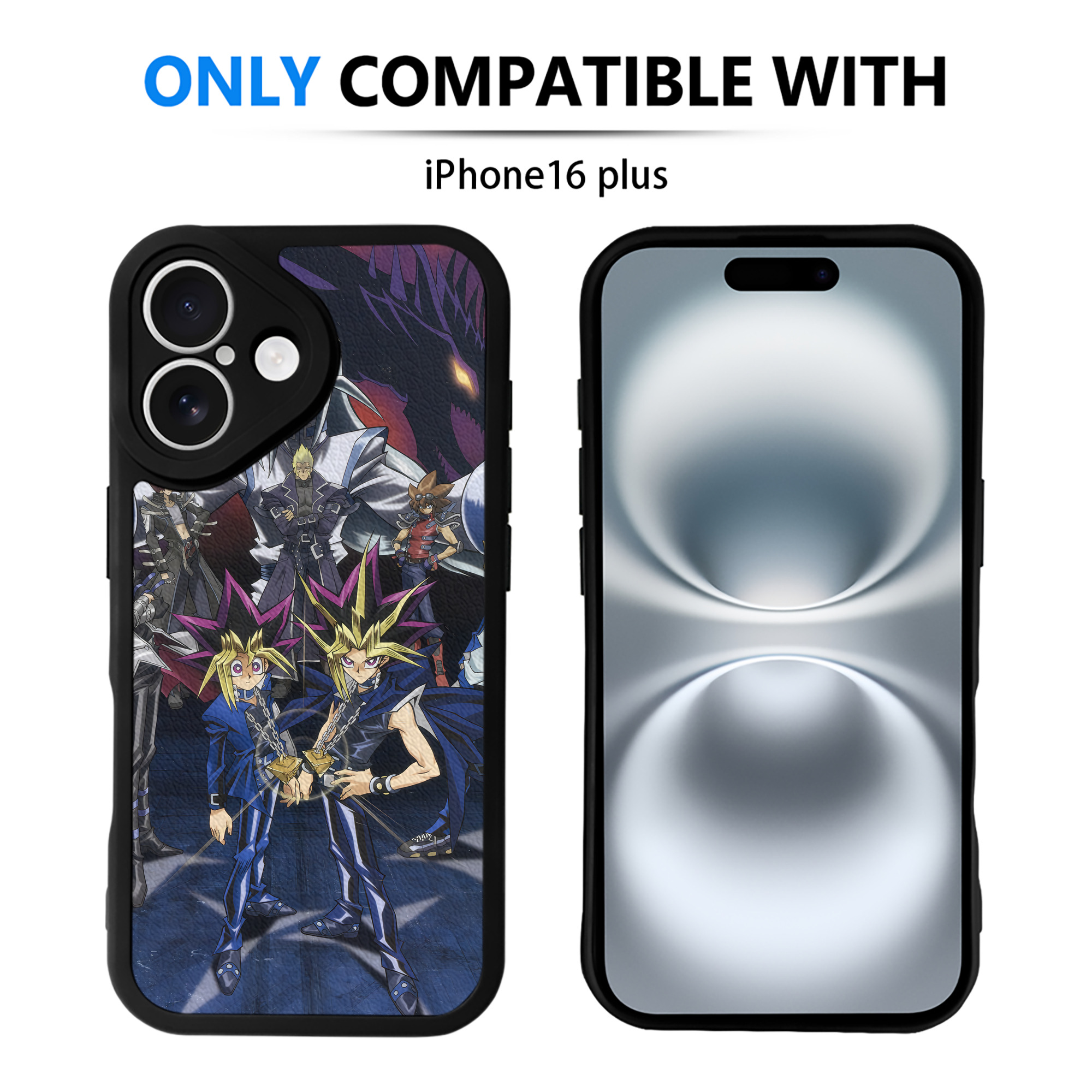 （画像用） 遊☆戯☆王 Yu-Gi-Oh! 【iPhone 16シリーズ対応】シリコンスマホケース（レザー調） 材質：シリコン